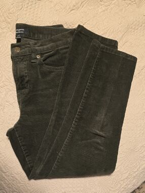 Banana Republic Olive Green High-Rise Slim Corduroy Pants